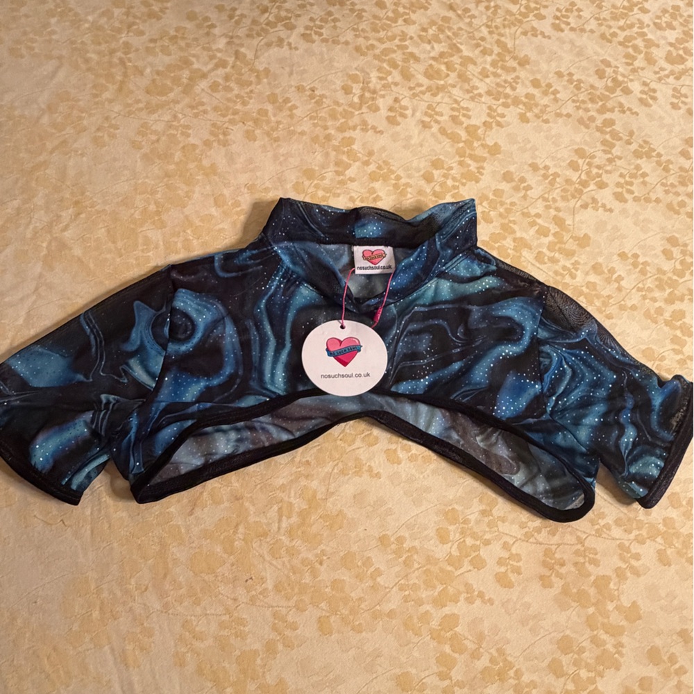 Rave Blue and Black crop Top